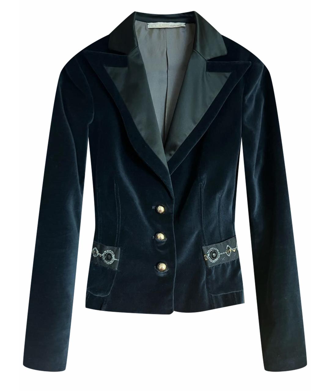 CAVALLI CLASS Темно-синий бархатный жакет/пиджак, фото 1