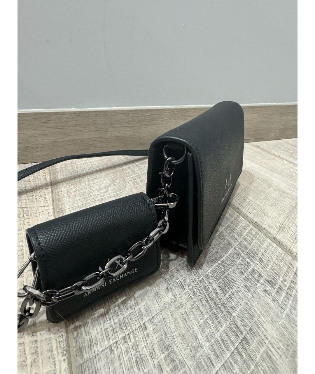 ARMANI EXCHANGE Черная сумка через плечо из искусственной кожи, фото 2