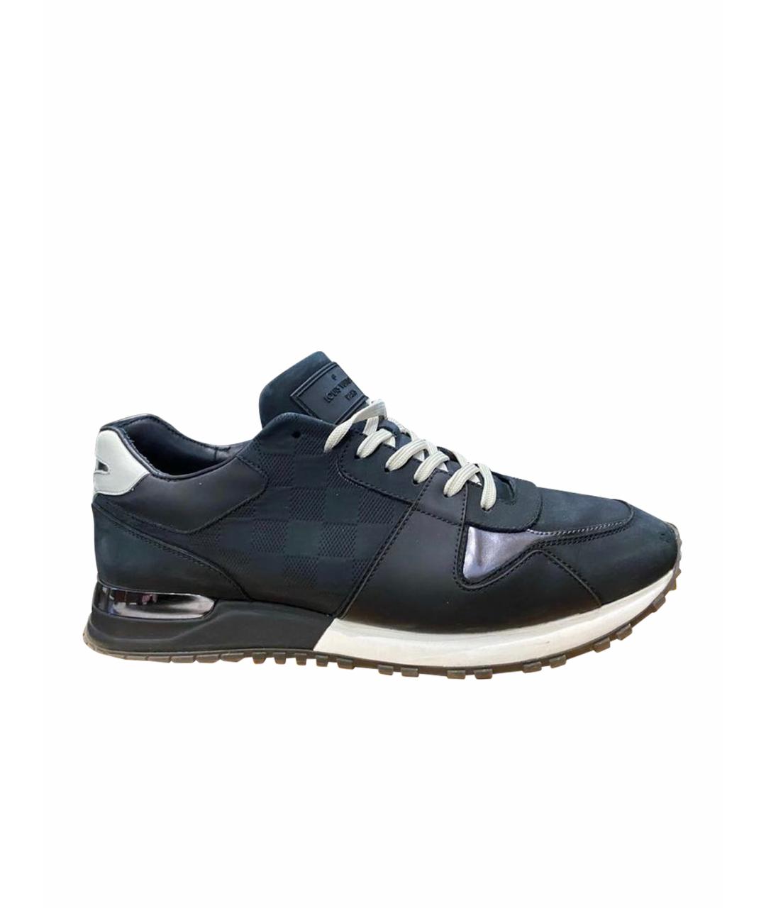 LOUIS VUITTON PRE-OWNED Темно-синие нубуковые низкие кроссовки / кеды, фото 1