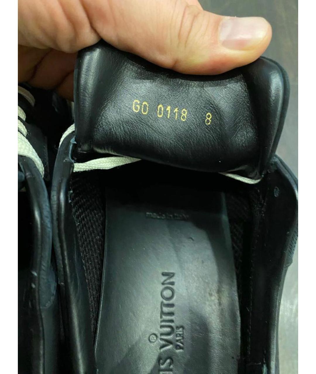 LOUIS VUITTON PRE-OWNED Темно-синие нубуковые низкие кроссовки / кеды, фото 2