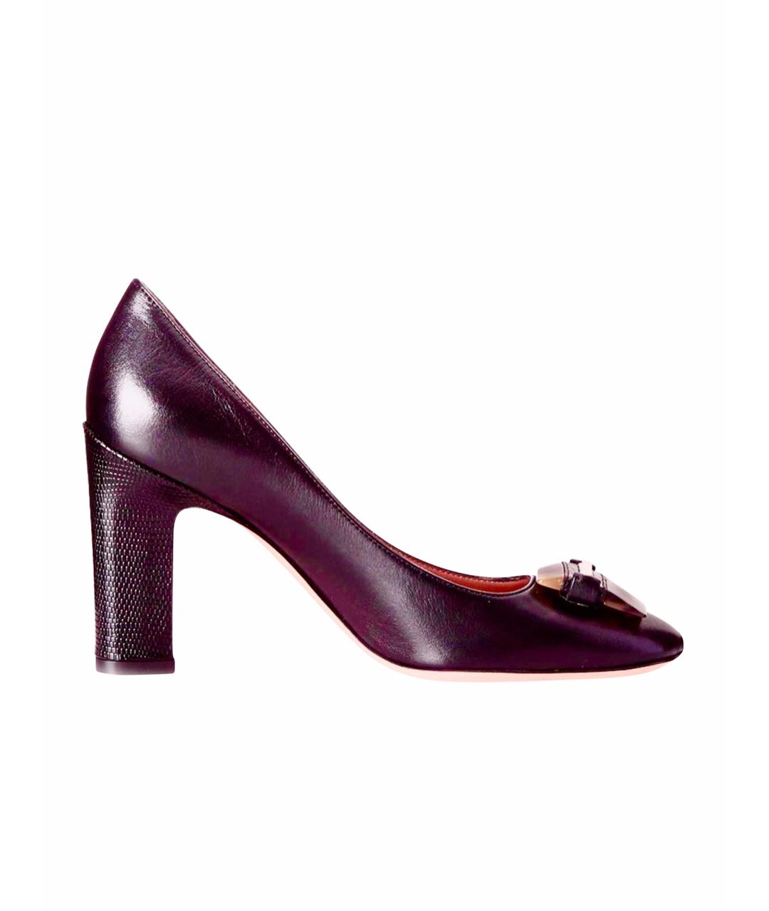 SALVATORE FERRAGAMO Фиолетовые кожаные туфли, фото 1