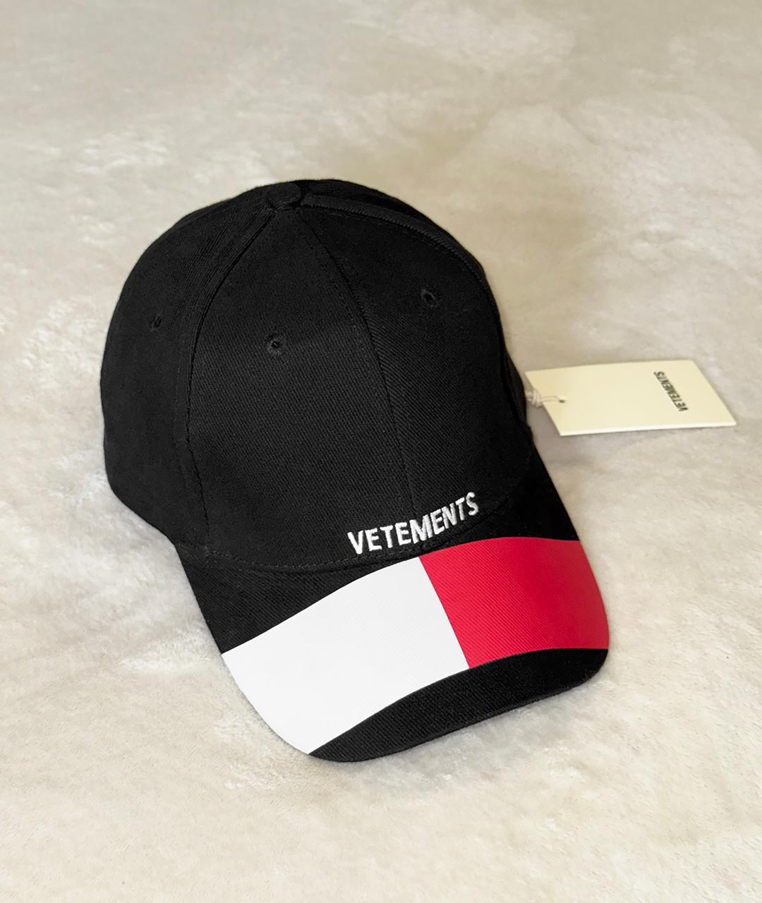 VETEMENTS Черная хлопковая кепка, фото 2