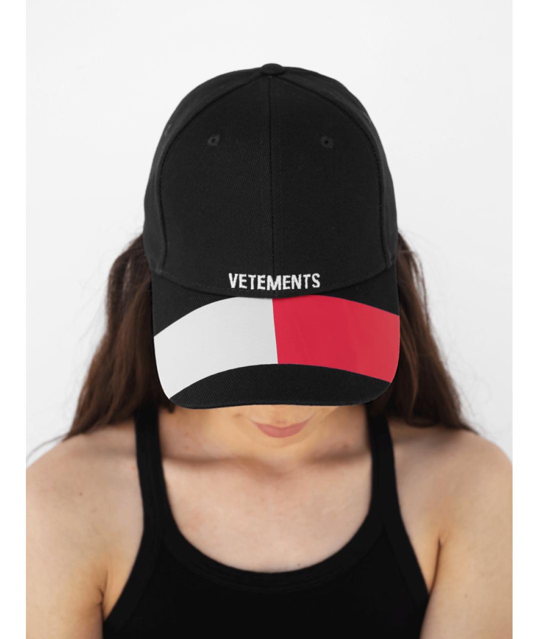 VETEMENTS Черная хлопковая кепка, фото 7