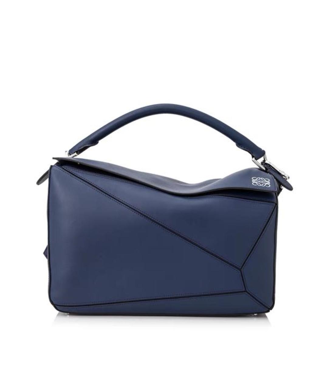 LOEWE Темно-синяя кожаная сумка через плечо, фото 9