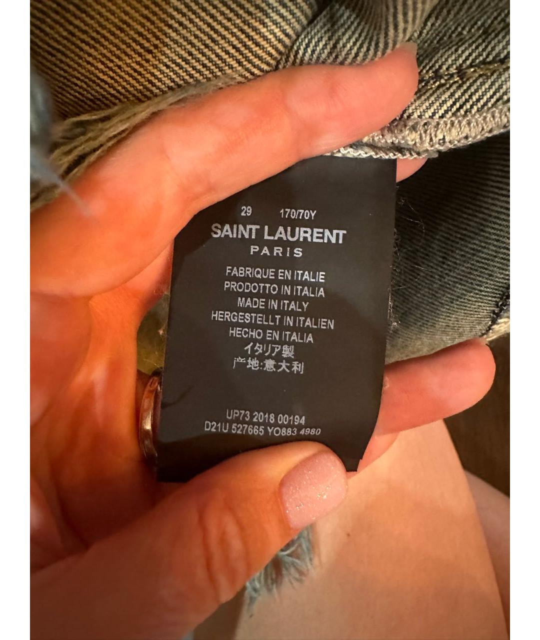 SAINT LAURENT Синие деним шорты, фото 6