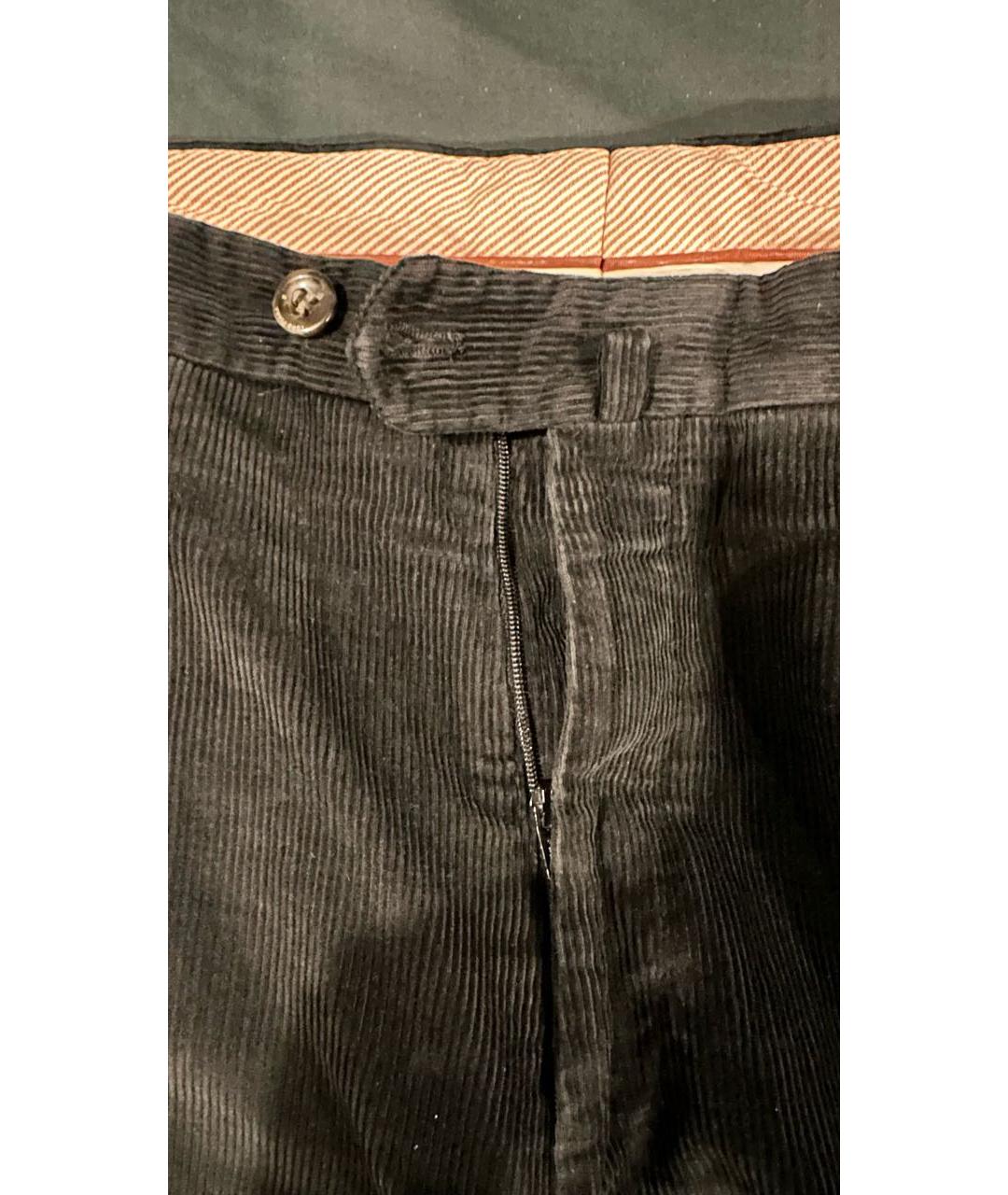 LORO PIANA Антрацитовые хлопковые повседневные брюки, фото 4