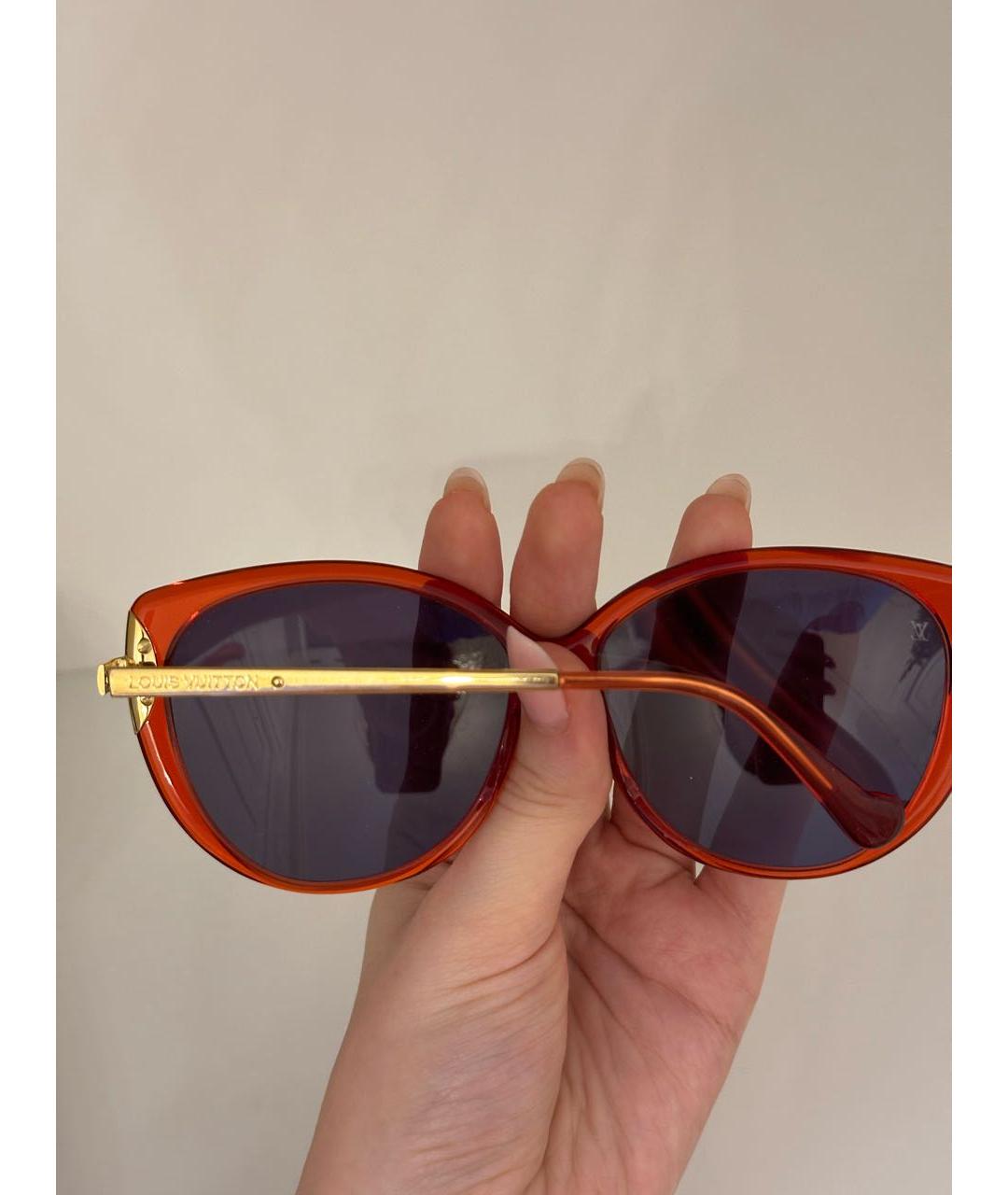 LOUIS VUITTON Красные пластиковые солнцезащитные очки, фото 5