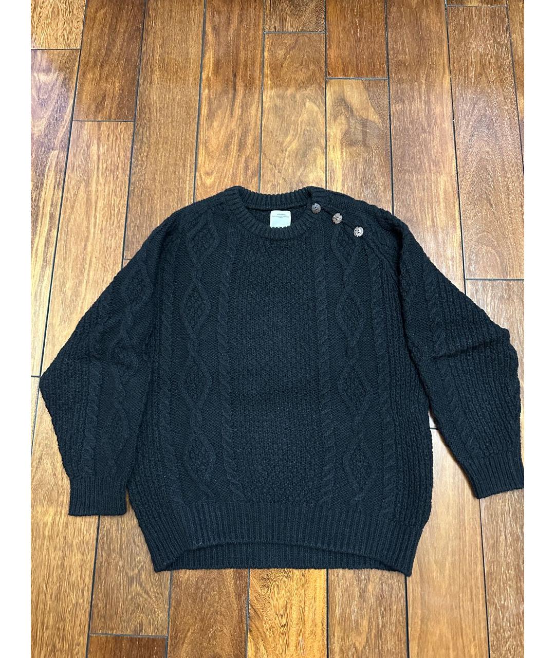 VISVIM Черный шерстяной джемпер / свитер, фото 8