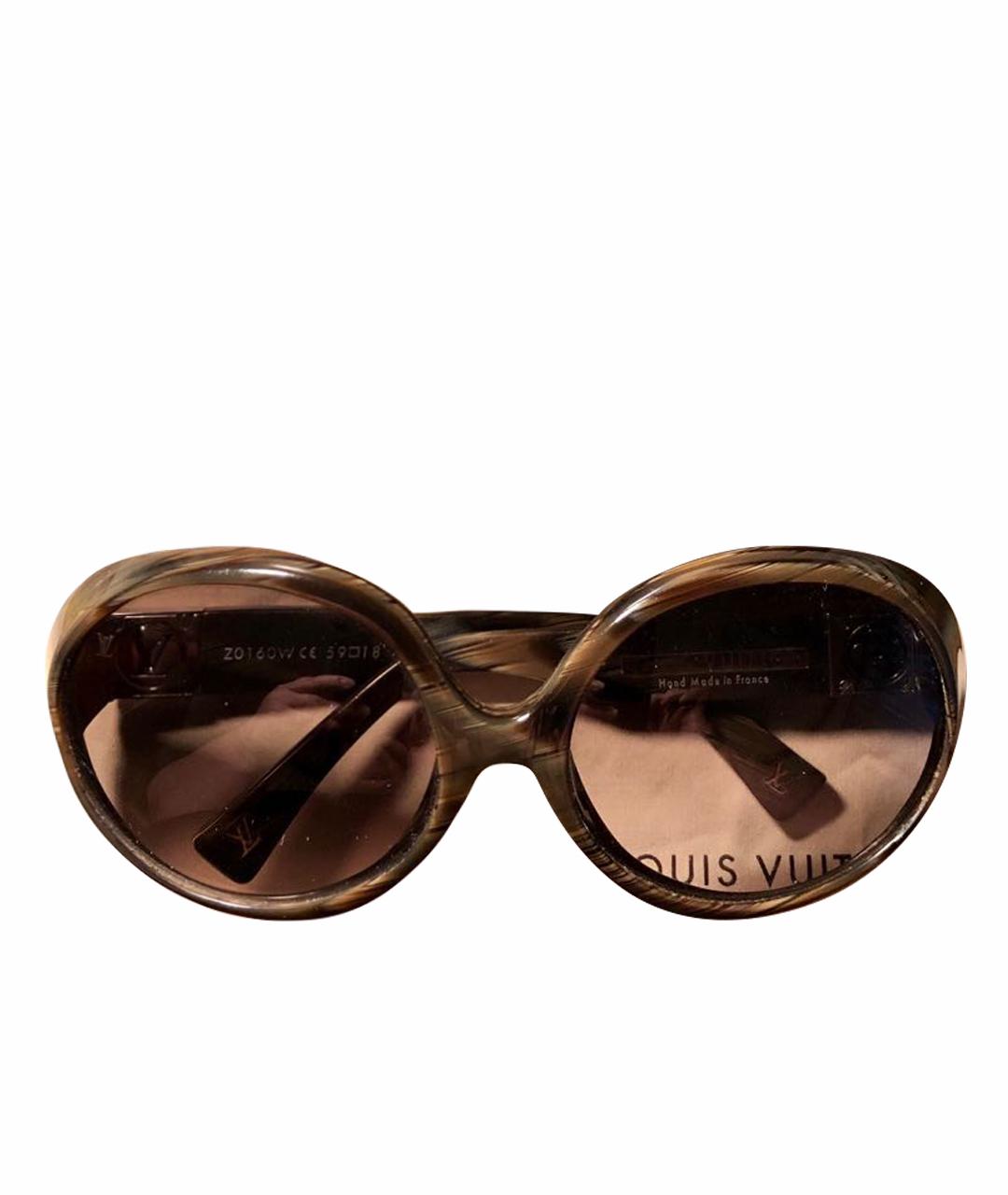 LOUIS VUITTON PRE-OWNED Коричневые пластиковые солнцезащитные очки, фото 1