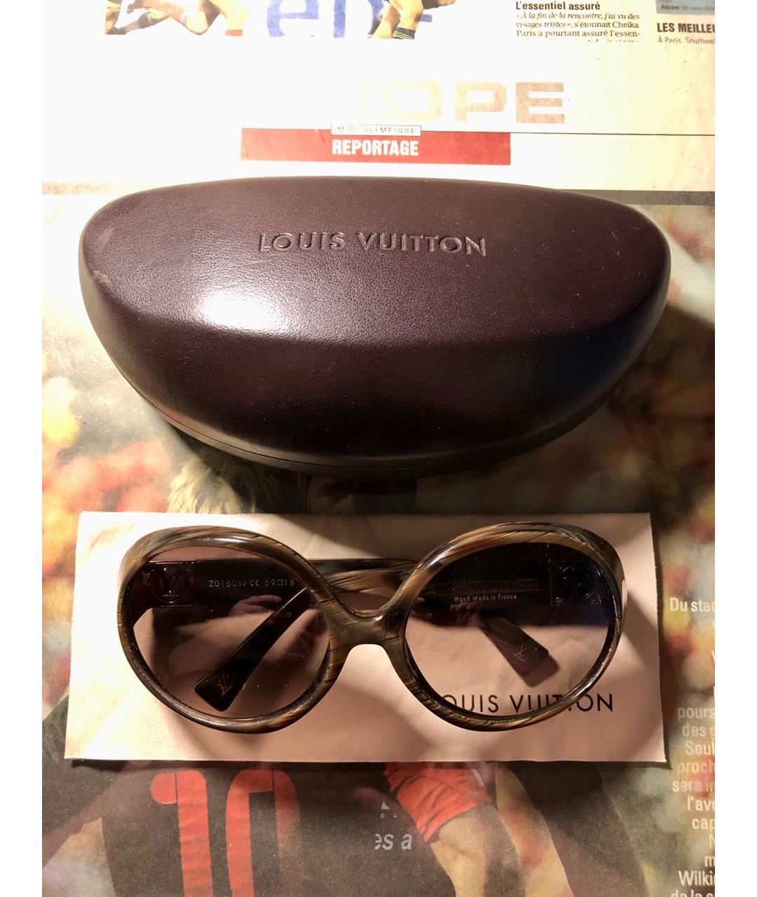 LOUIS VUITTON PRE-OWNED Коричневые пластиковые солнцезащитные очки, фото 9