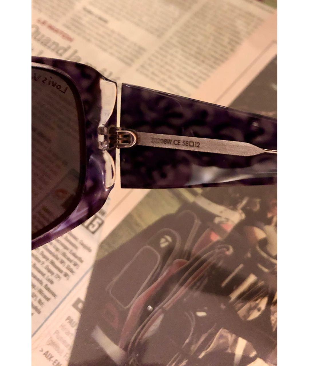 LOUIS VUITTON PRE-OWNED Черные солнцезащитные очки из рога буйвола, фото 5