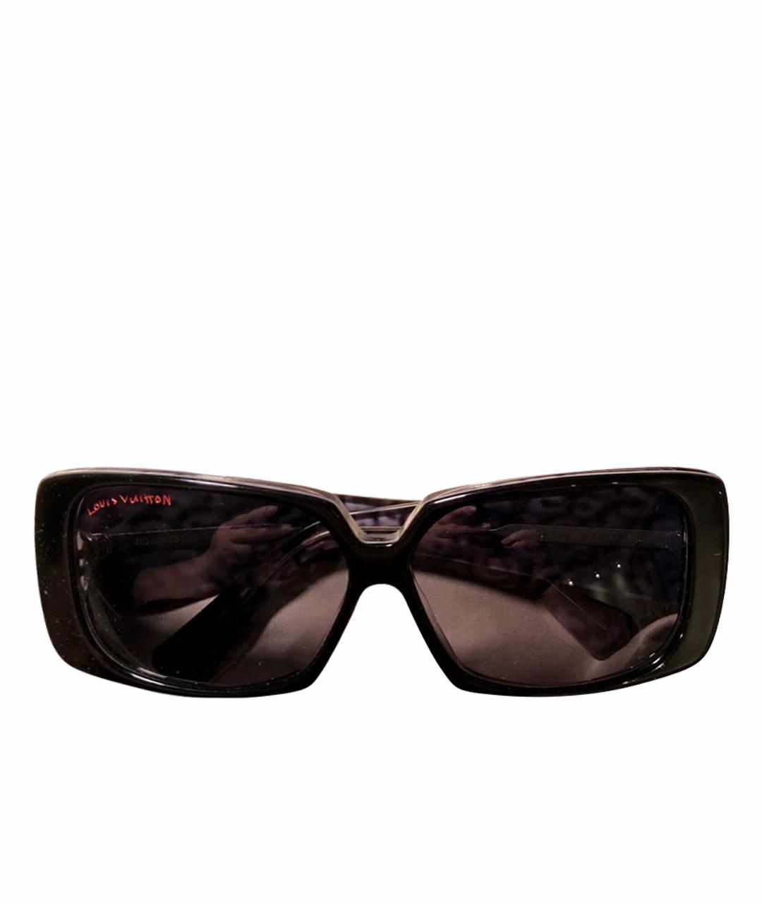 LOUIS VUITTON PRE-OWNED Черные солнцезащитные очки из рога буйвола, фото 1
