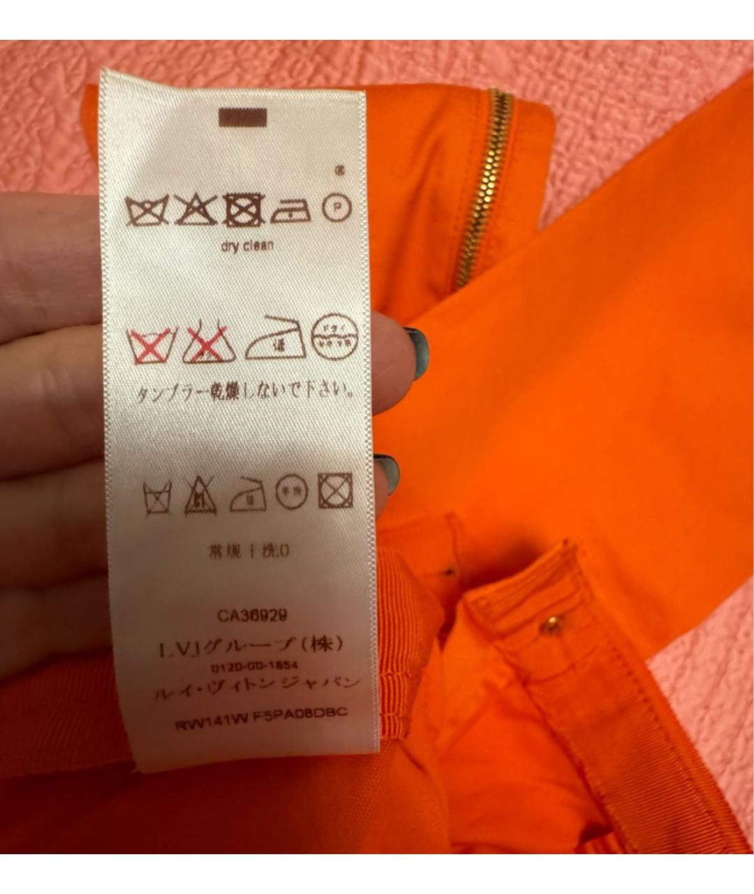 LOUIS VUITTON PRE-OWNED Оранжевое хлопко-эластановые джинсы слим, фото 6
