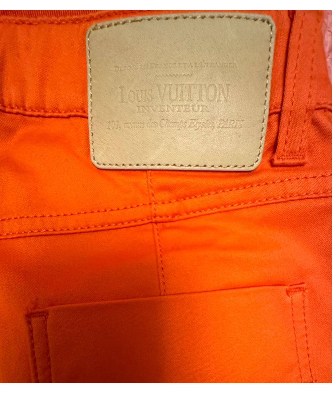 LOUIS VUITTON Оранжевое хлопко-эластановые джинсы слим, фото 4