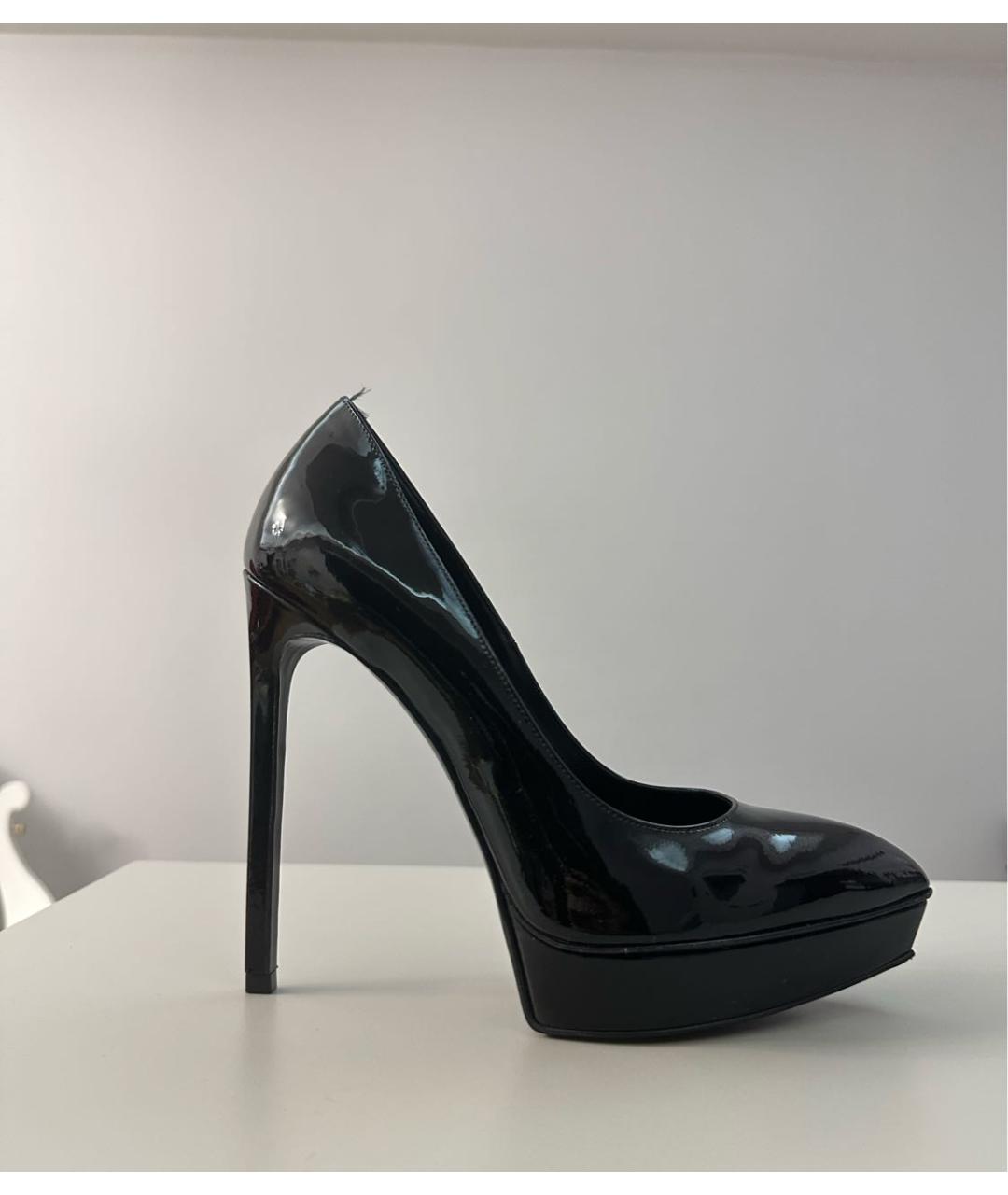 SAINT LAURENT Черные туфли из лакированной кожи, фото 9