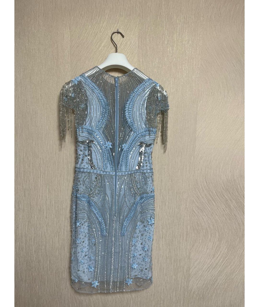 ZUHAIR MURAD Голубое сетчатое коктейльное платье, фото 2