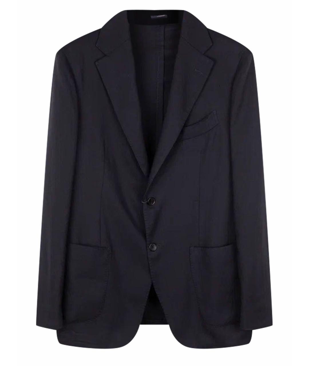 LARDINI Черный шерстяной пиджак, фото 1