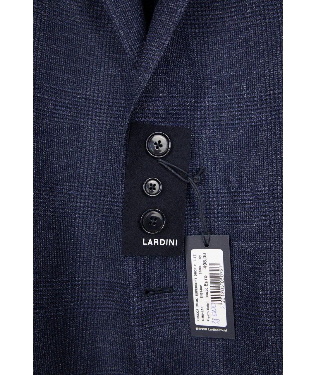 LARDINI Синий шерстяной пиджак, фото 4