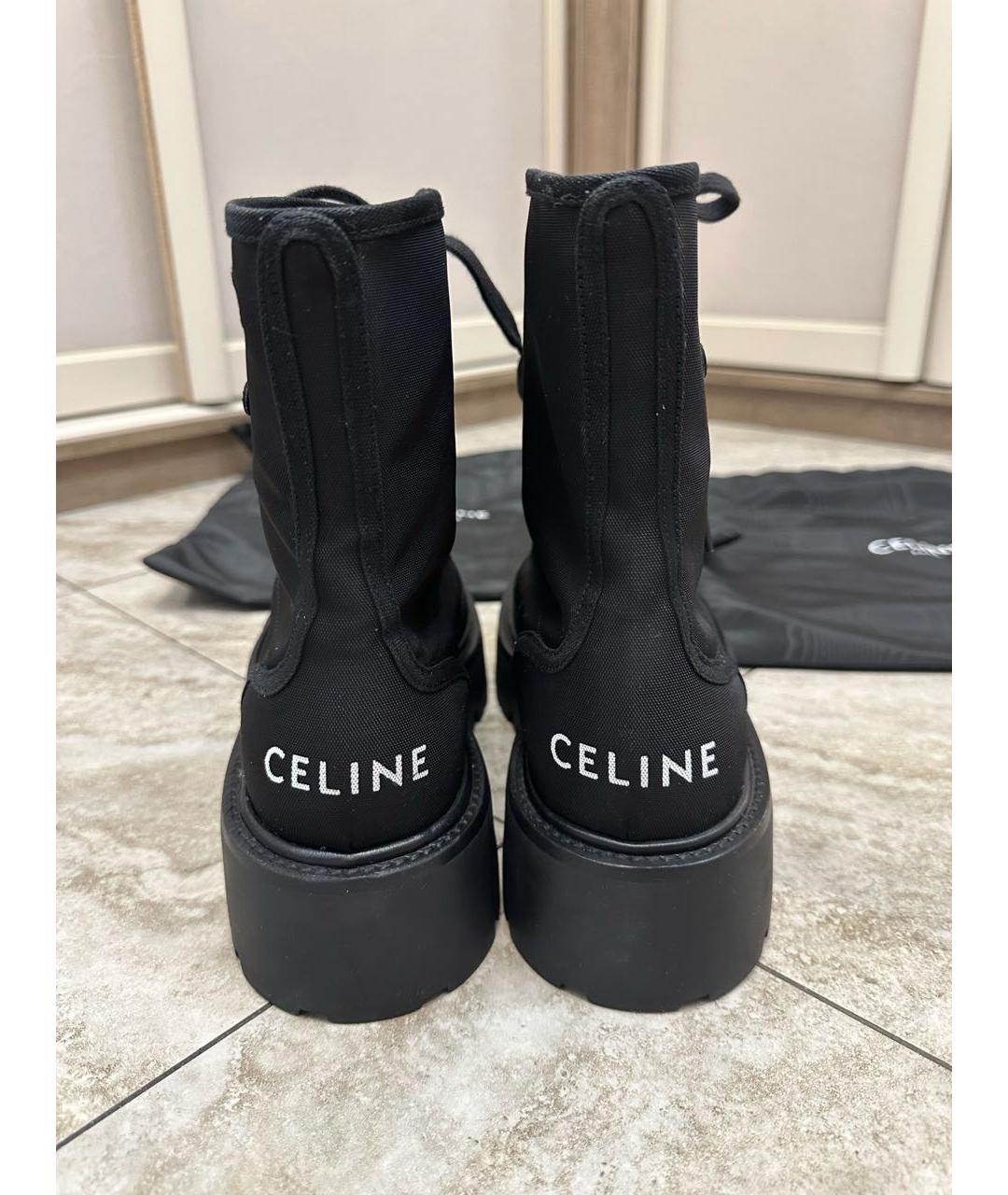 CELINE PRE-OWNED Черные неопреновые ботинки, фото 4