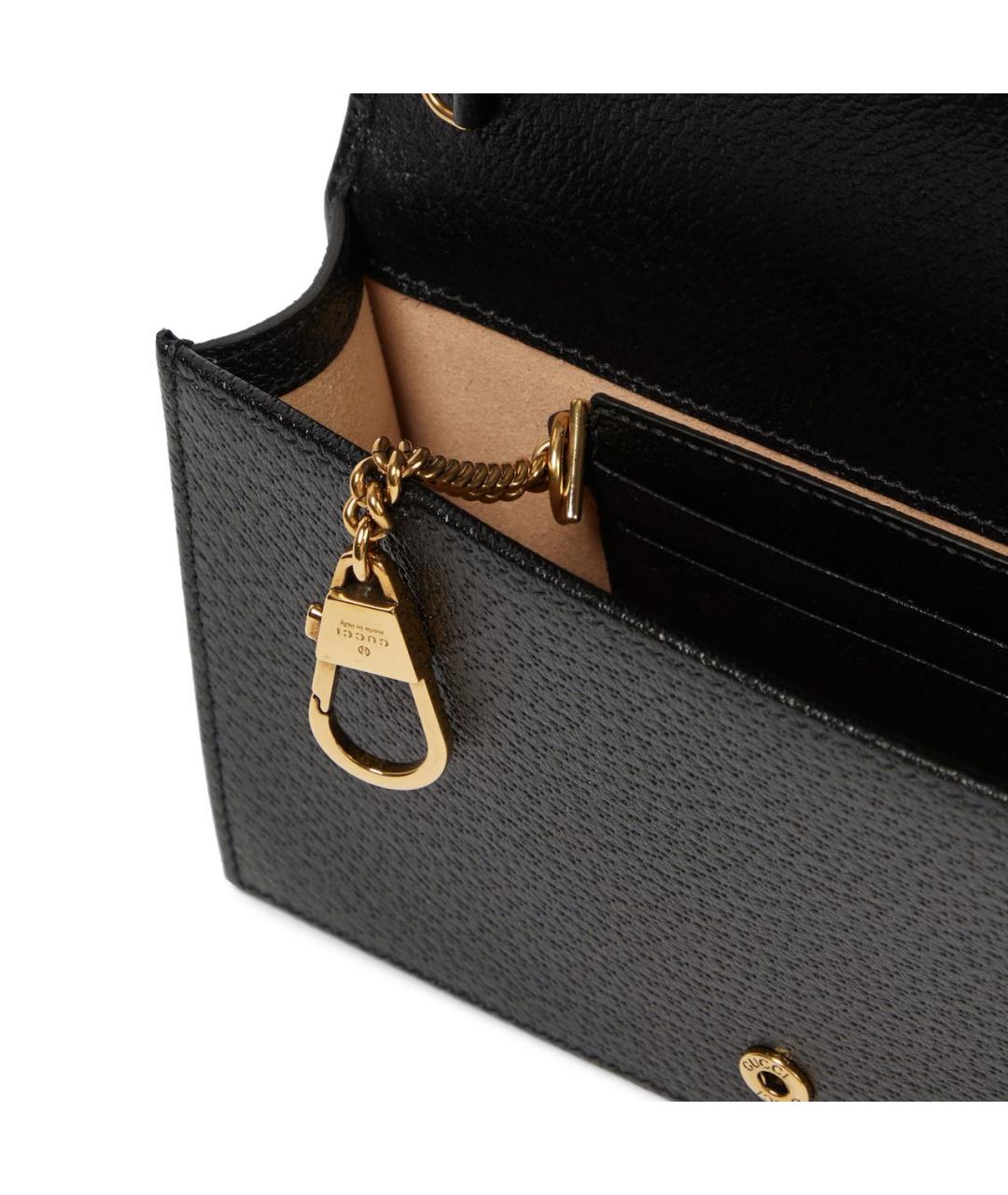 GUCCI Черная кожаная сумка через плечо, фото 3