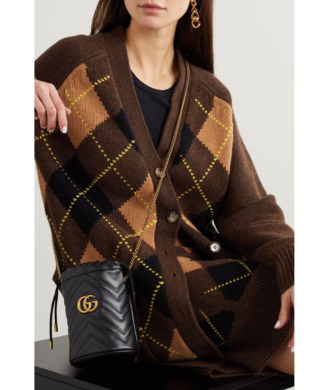 GUCCI Черная кожаная сумка через плечо, фото 8