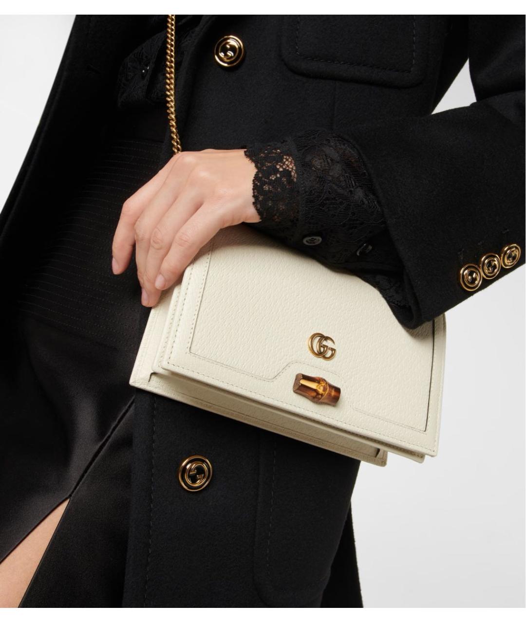 GUCCI Белая кожаная сумка через плечо, фото 4
