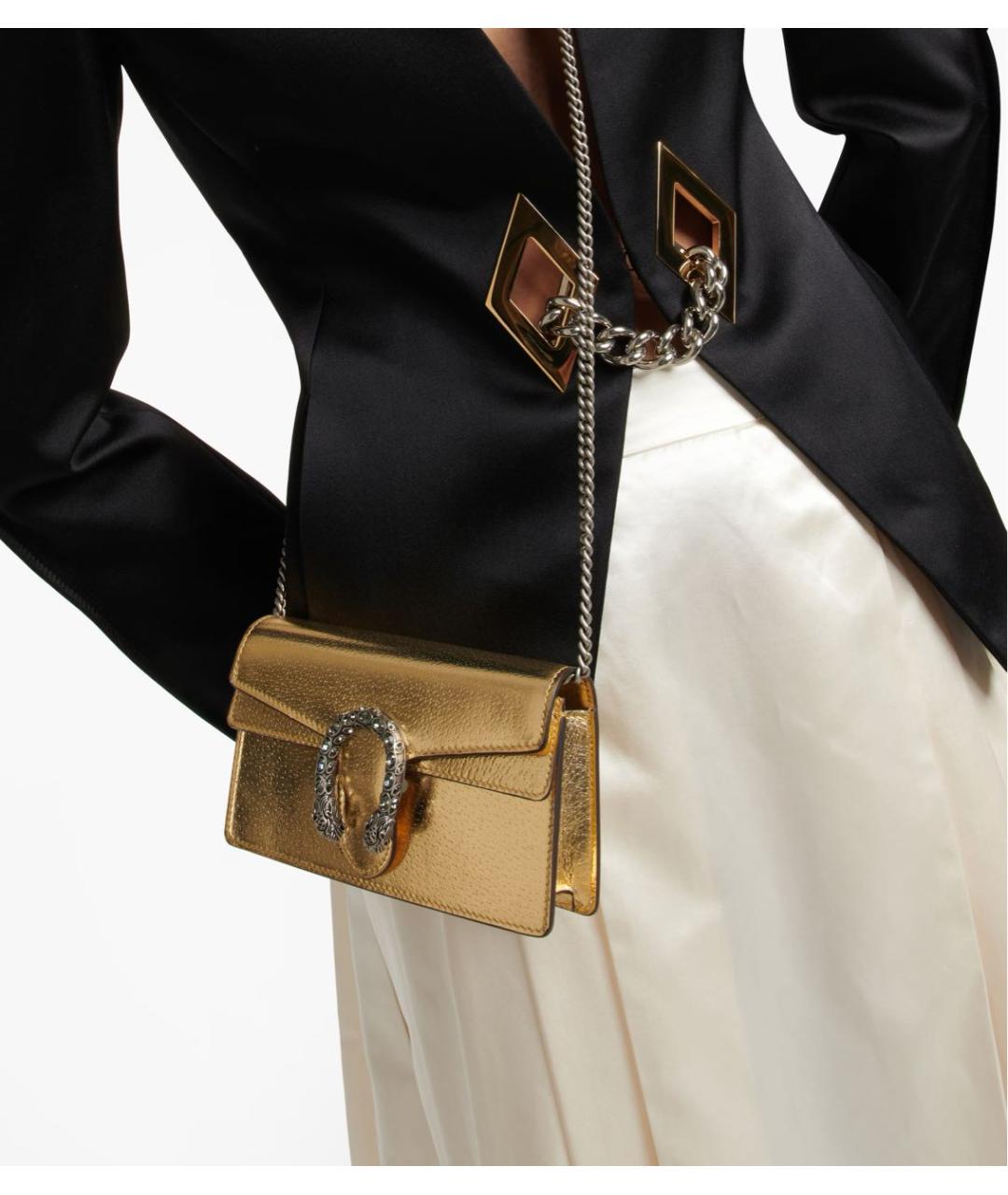 GUCCI Золотая кожаная сумка через плечо, фото 5