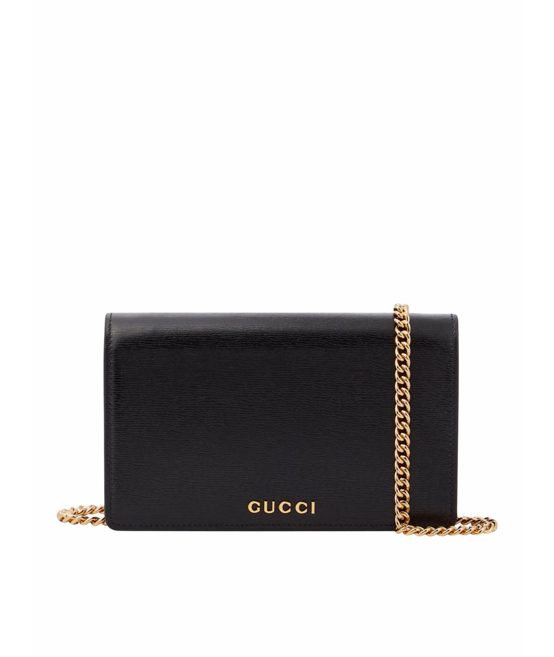 GUCCI Черная кожаная сумка через плечо, фото 1