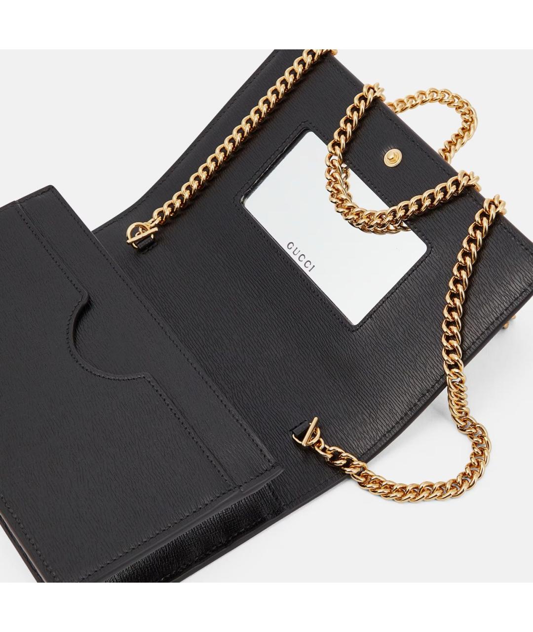 GUCCI Черная кожаная сумка через плечо, фото 4