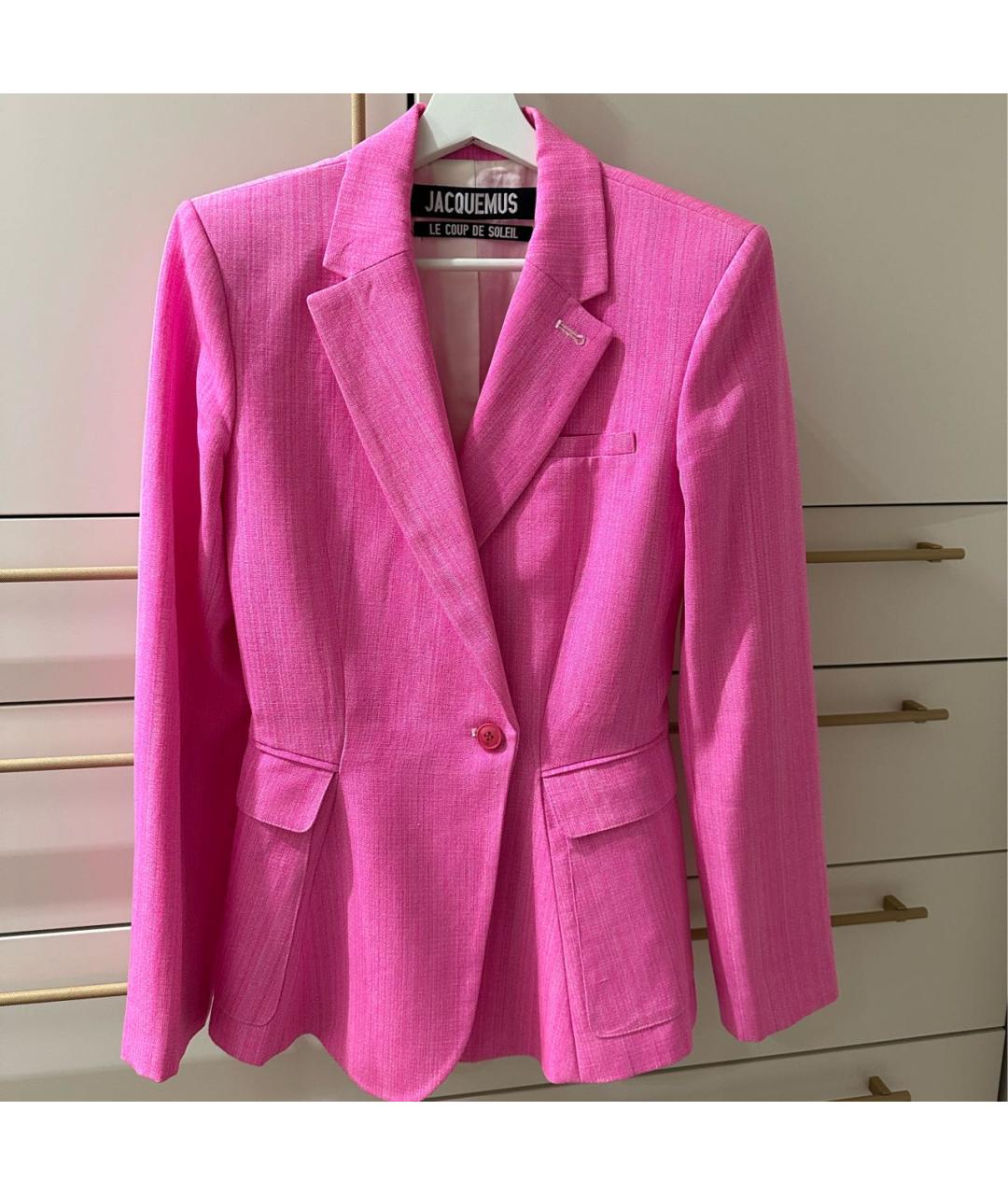 JACQUEMUS Розовый вискозный жакет/пиджак, фото 4