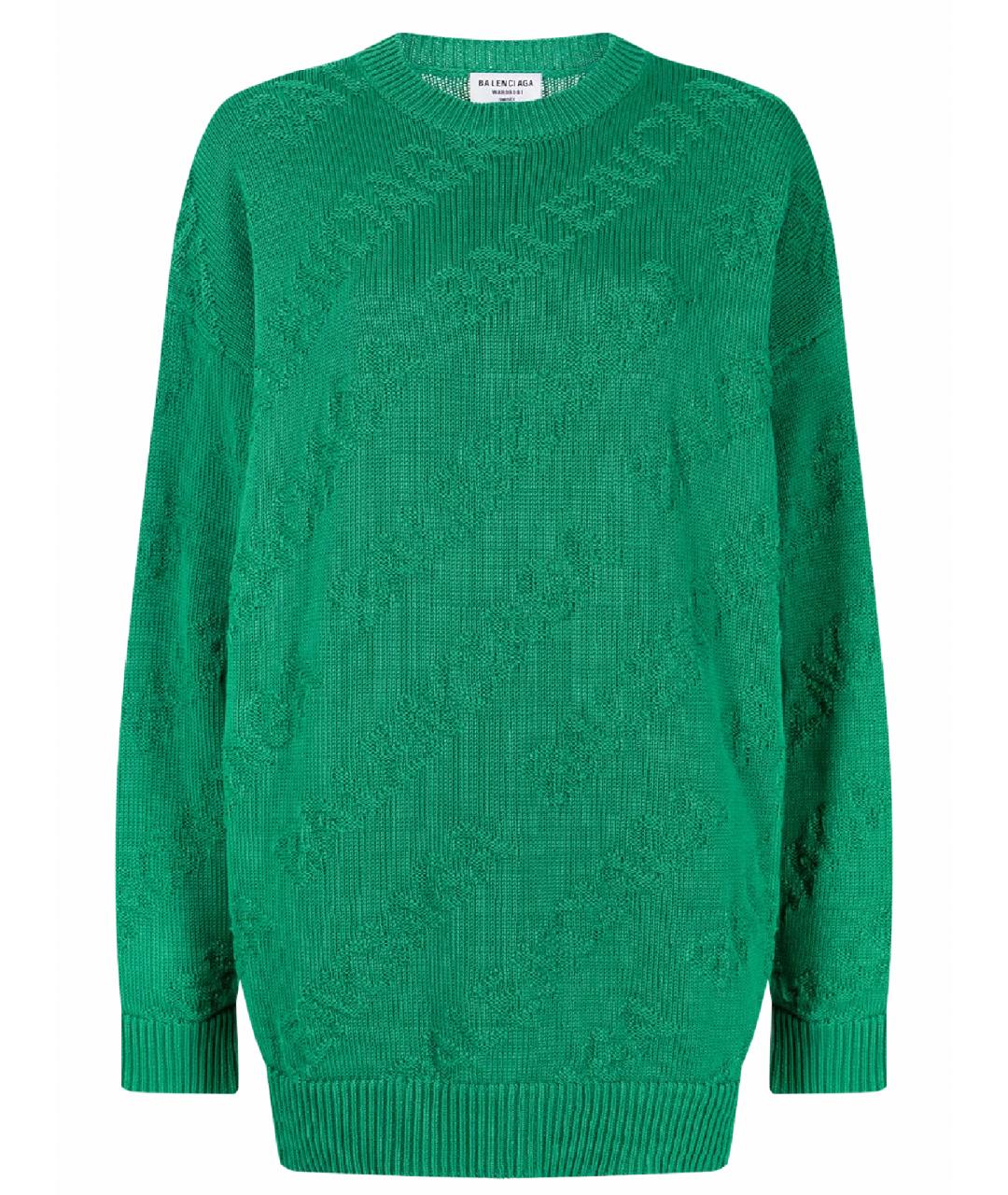 BALENCIAGA Зеленый хлопковый джемпер / свитер, фото 1