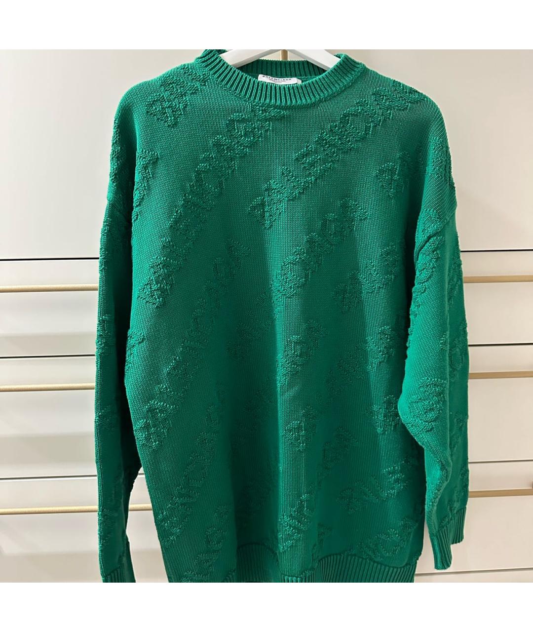 BALENCIAGA Зеленый хлопковый джемпер / свитер, фото 5