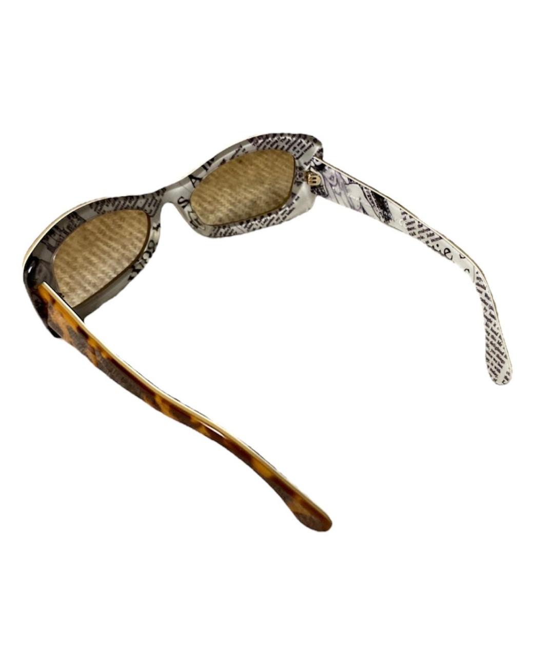 JOHN GALLIANO Коричневые пластиковые солнцезащитные очки, фото 3