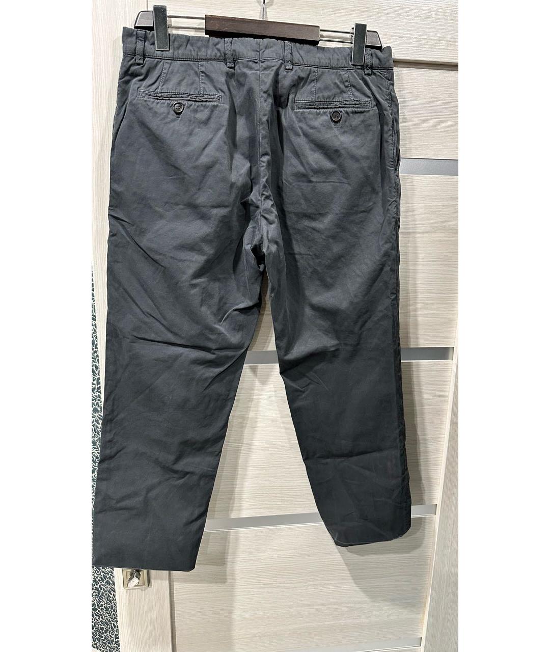 BRUNELLO CUCINELLI Темно-синие хлопковые повседневные брюки, фото 2