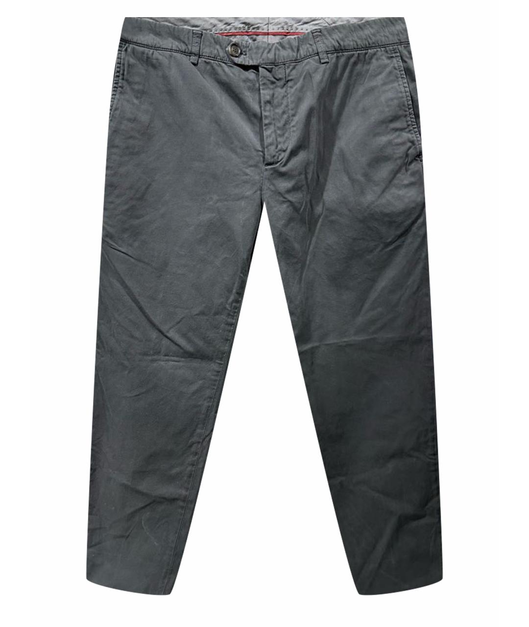 BRUNELLO CUCINELLI Темно-синие хлопковые повседневные брюки, фото 1
