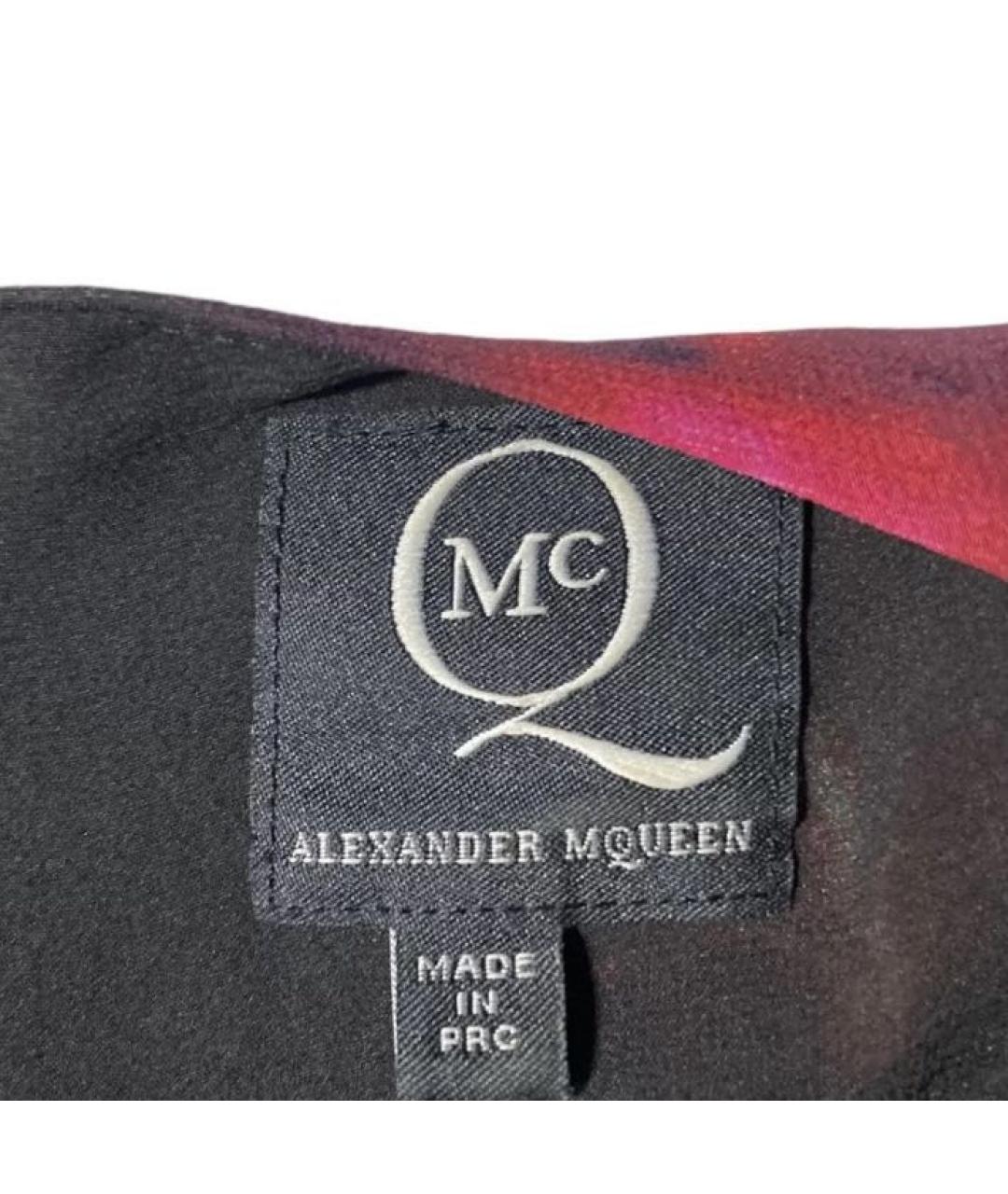 ALEXANDER MCQUEEN Мульти шелковое коктейльное платье, фото 7