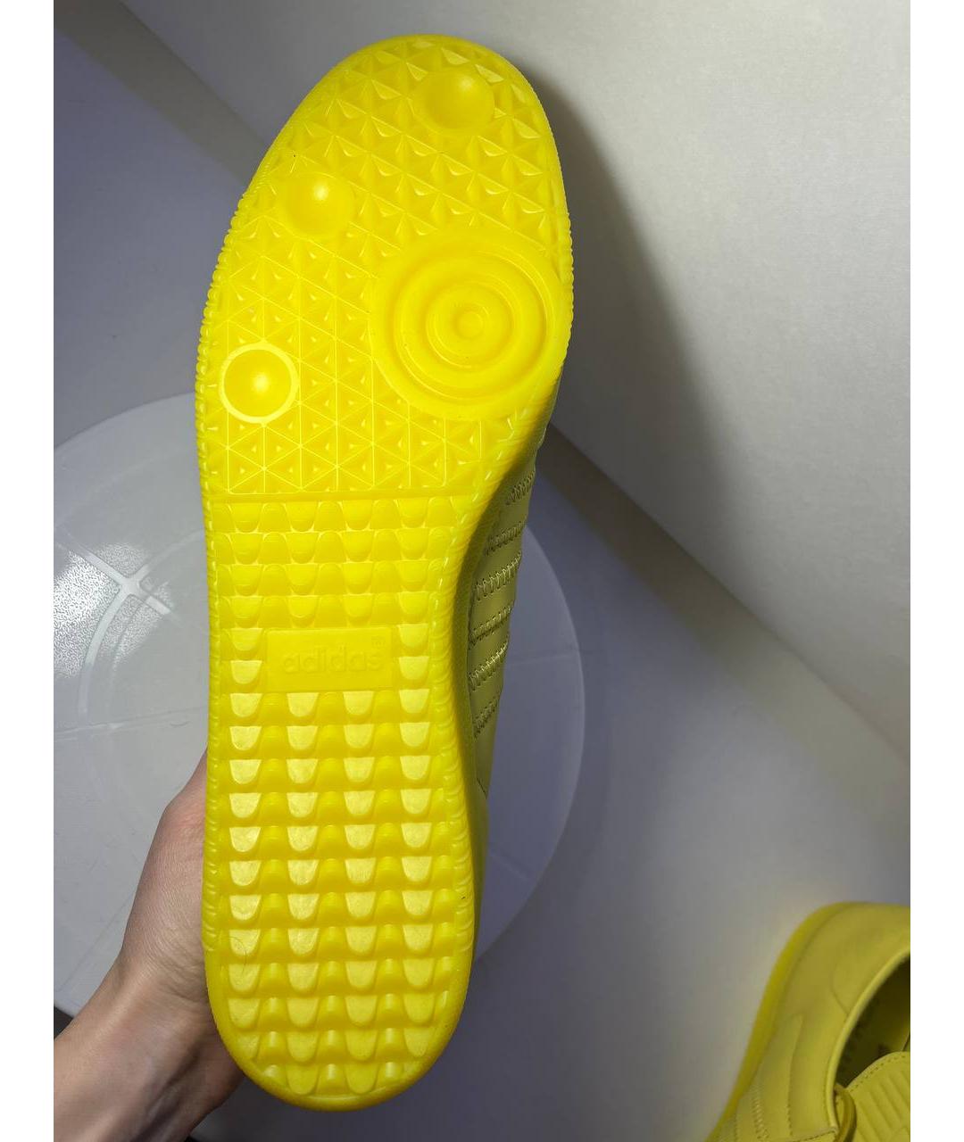 ADIDAS Желтые кожаные низкие кроссовки / кеды, фото 5