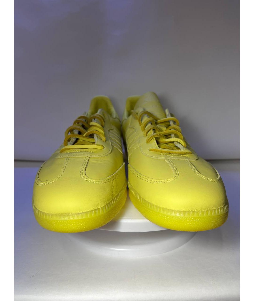 ADIDAS Желтые кожаные низкие кроссовки / кеды, фото 2
