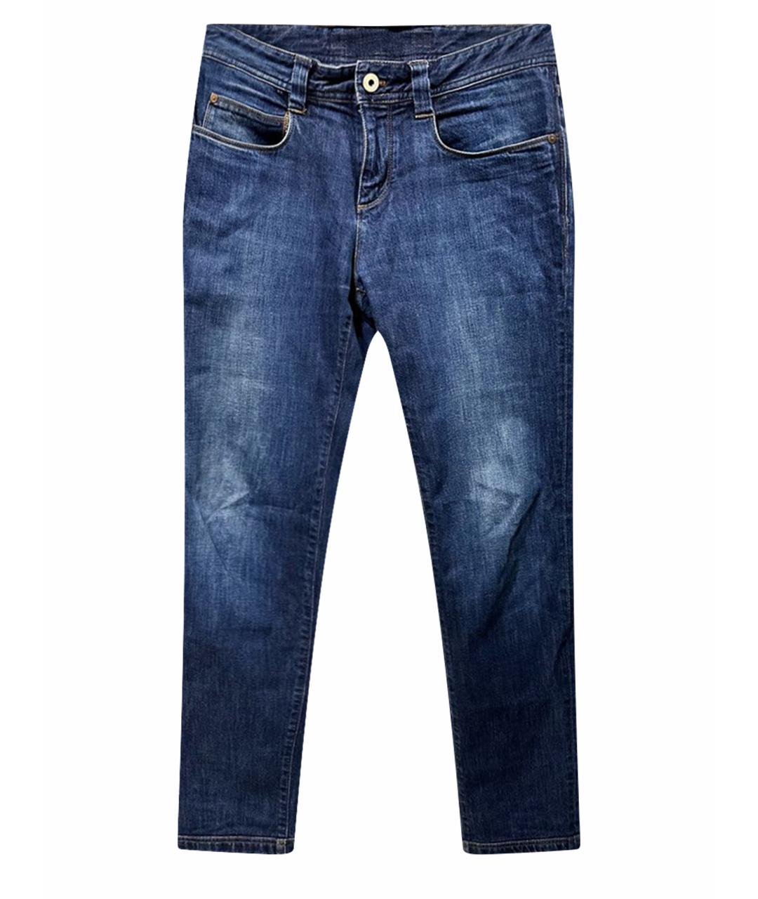 LORO PIANA Синие хлопко-эластановые джинсы, фото 1