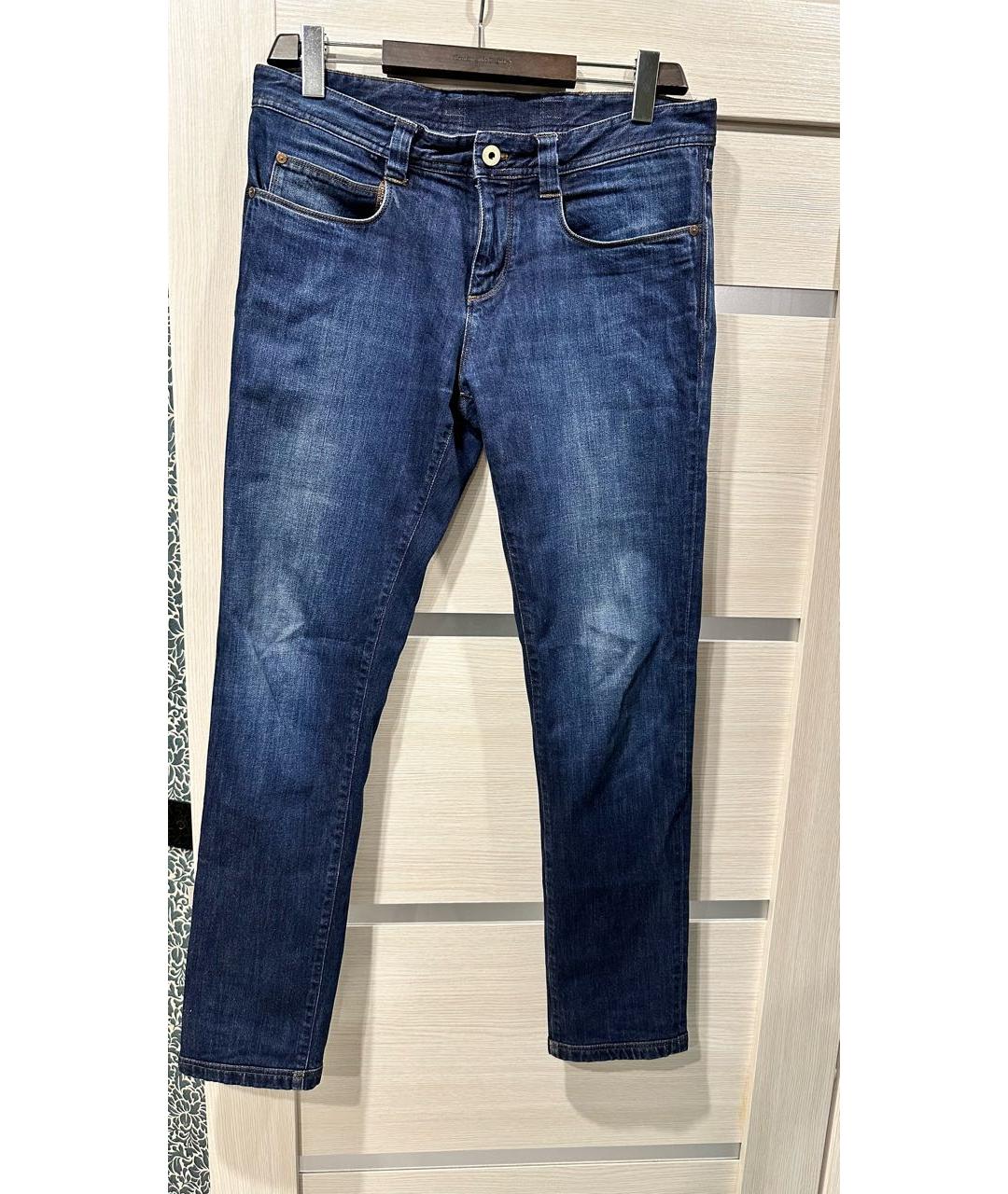 LORO PIANA Синие хлопко-эластановые джинсы, фото 9