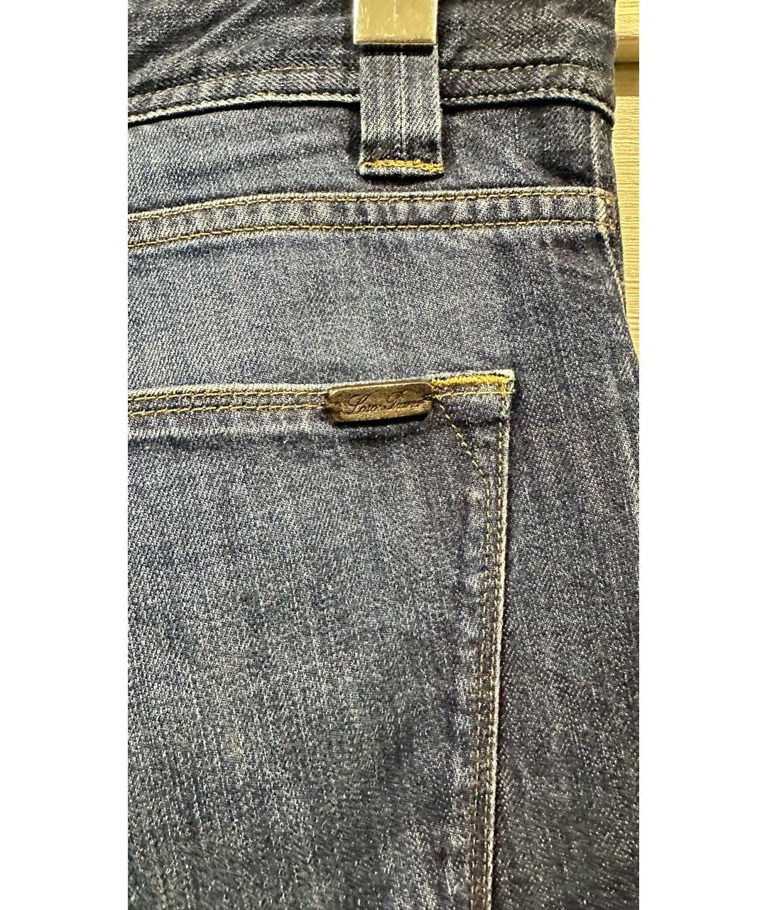 LORO PIANA Синие хлопко-эластановые джинсы, фото 5