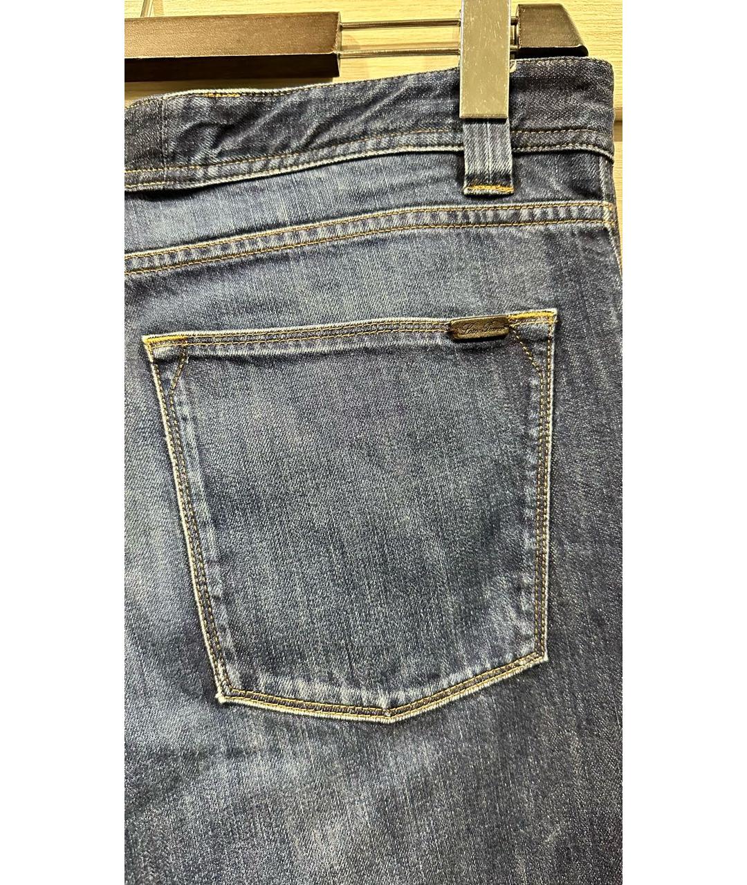 LORO PIANA Синие хлопко-эластановые джинсы, фото 4
