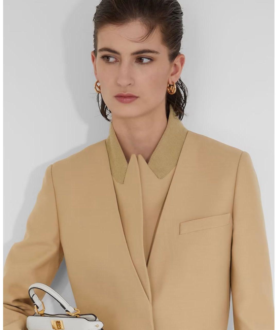 FENDI Золотые латунные серьги, фото 2