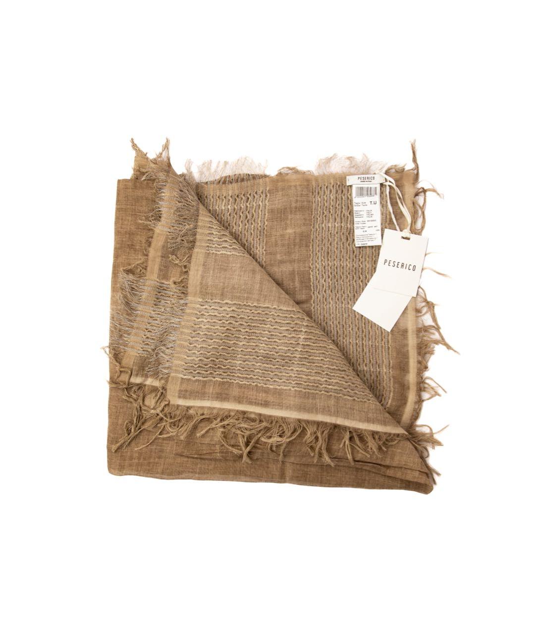PESERICO Коричневый хлопковый платок, фото 4