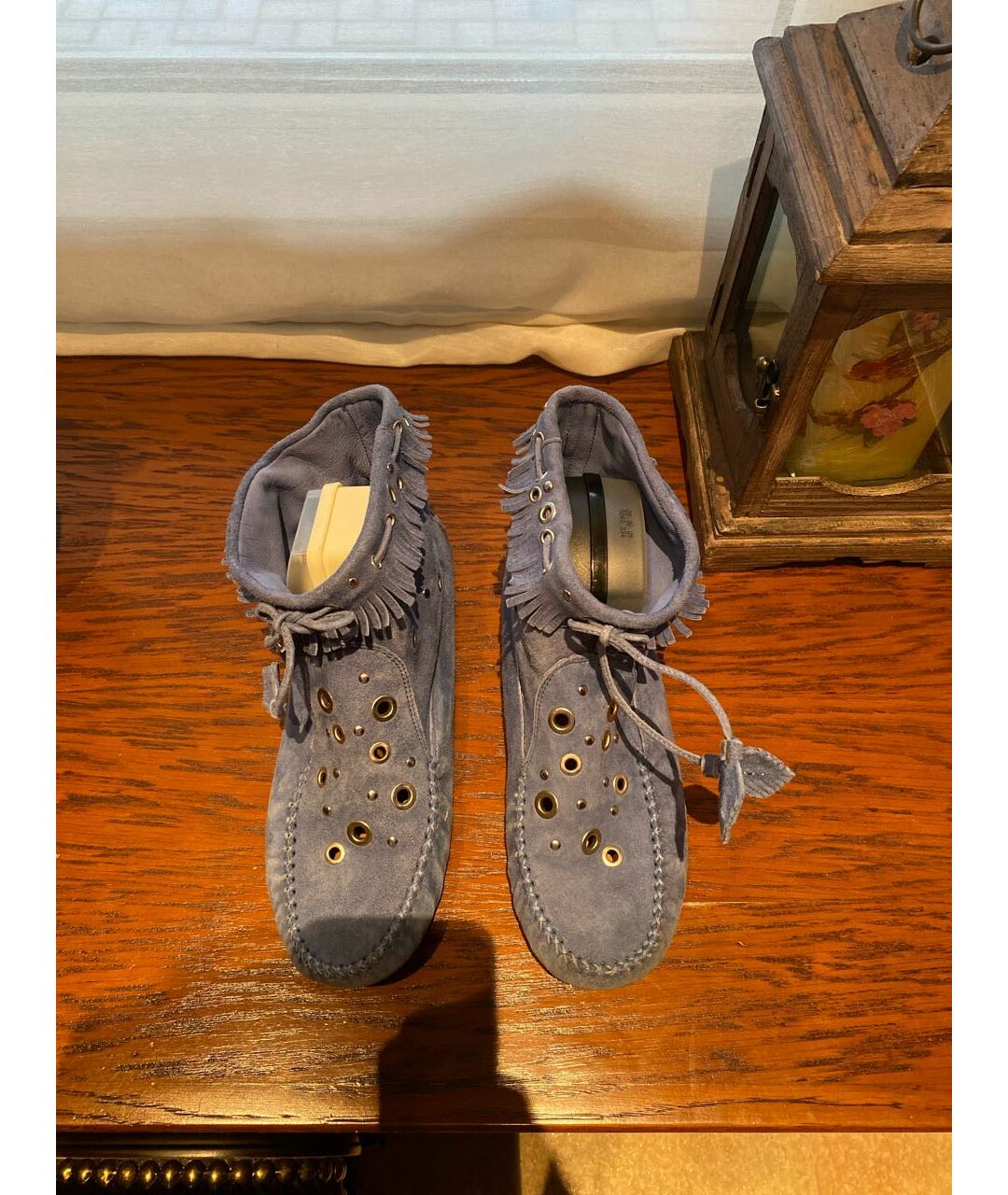 ERMANNO SCERVINO Голубые замшевые ботинки, фото 3