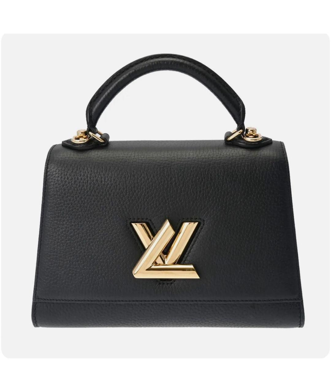 LOUIS VUITTON Черная кожаная сумка с короткими ручками, фото 5