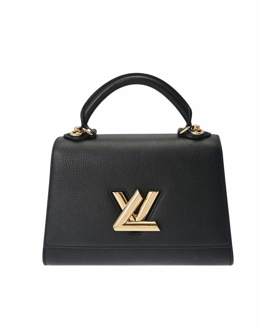 LOUIS VUITTON Черная кожаная сумка с короткими ручками, фото 1