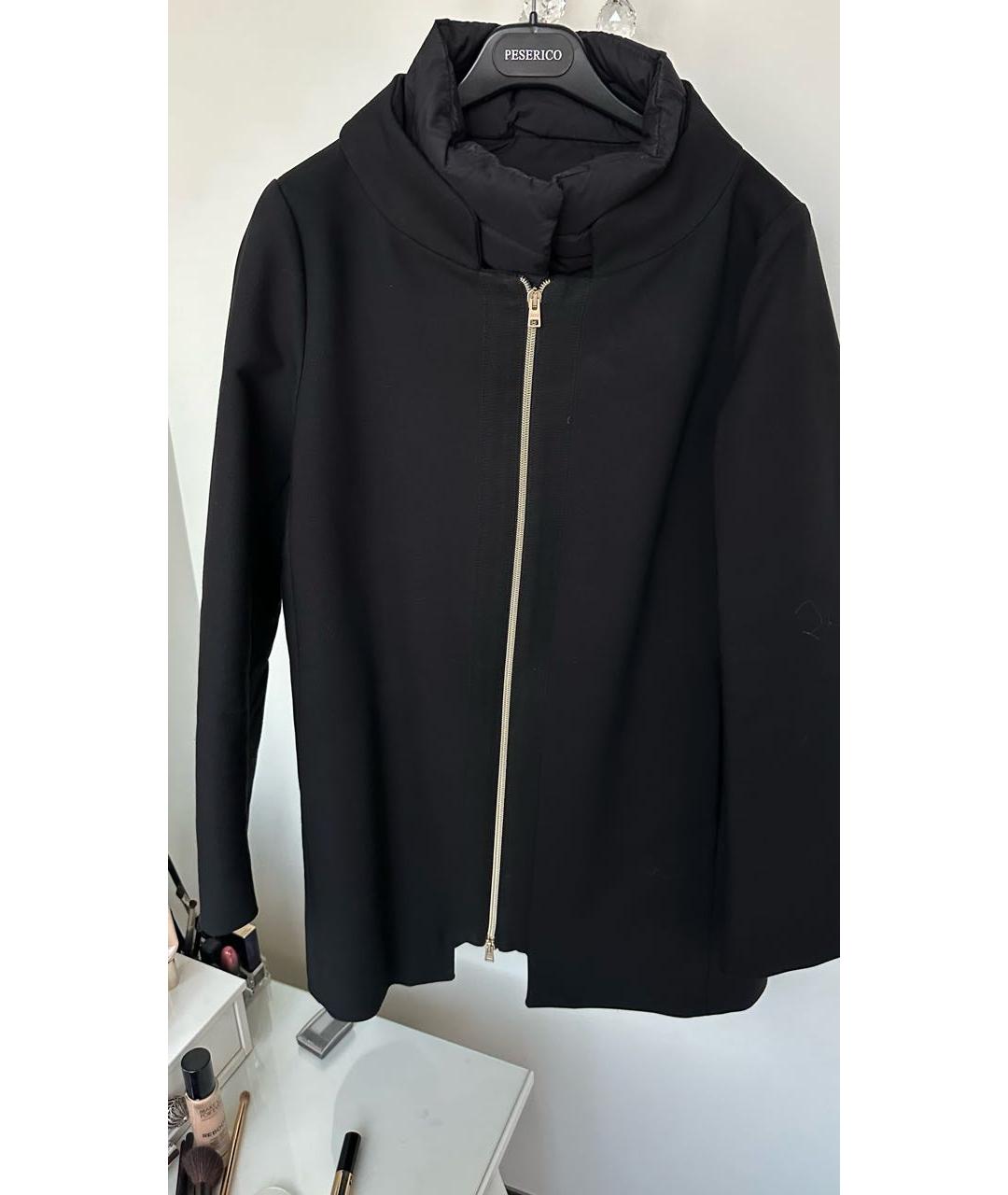 HERNO Черное полиэстеровое пальто, фото 8