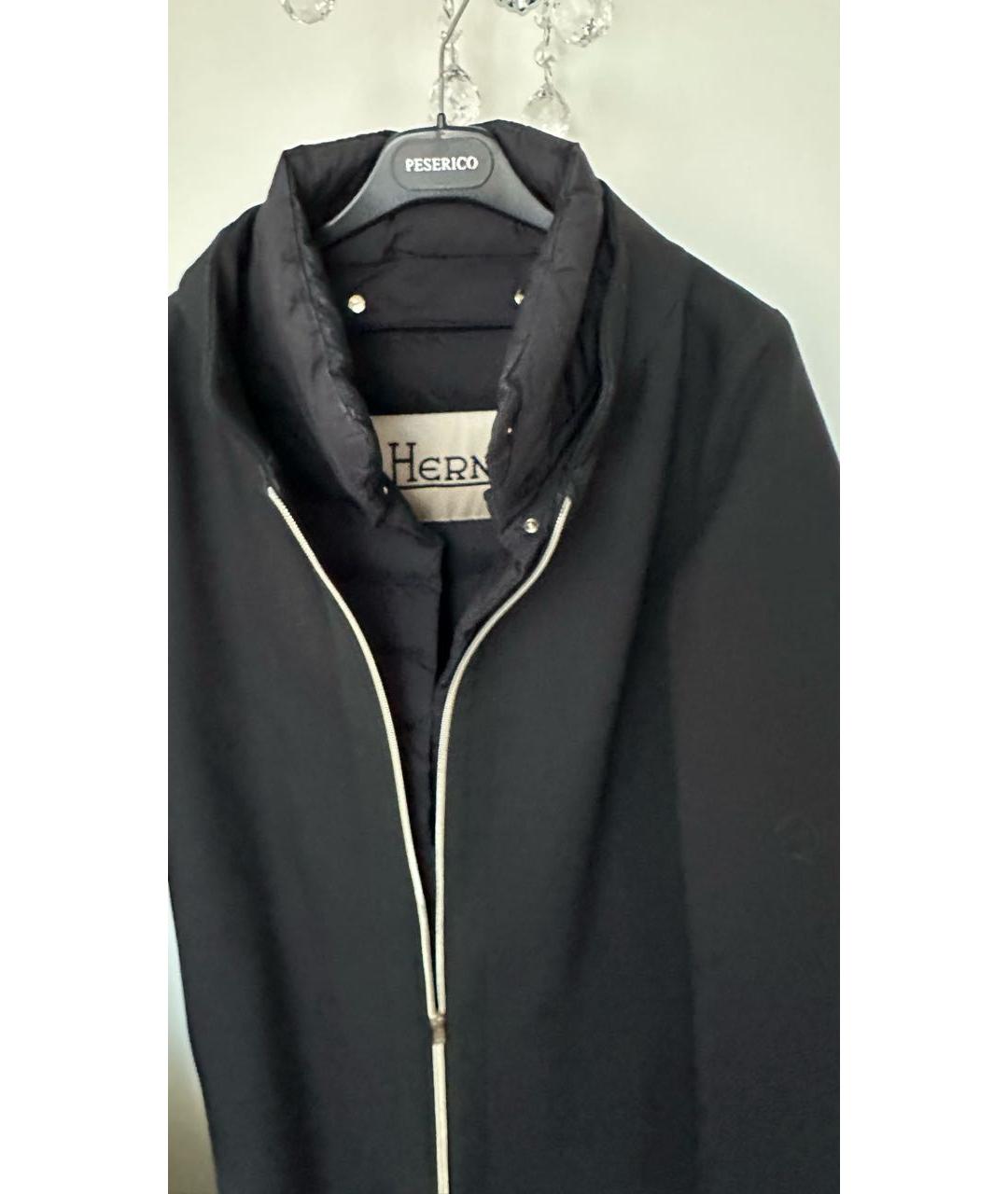HERNO Черное полиэстеровое пальто, фото 3
