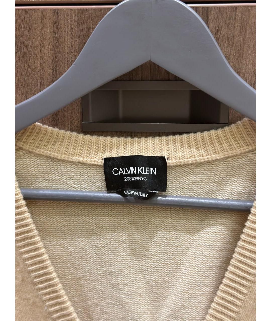 CALVIN KLEIN 205W39NYC Бежевый шерстяной джемпер / свитер, фото 2